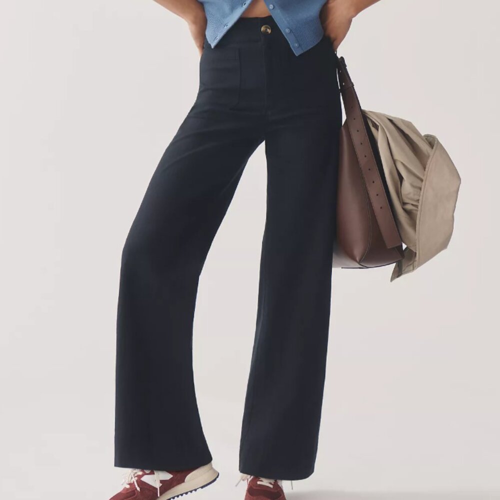The Colette Beachy Linen Full-Length Wide-Leg Pants by Maeve